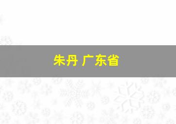 朱丹 广东省